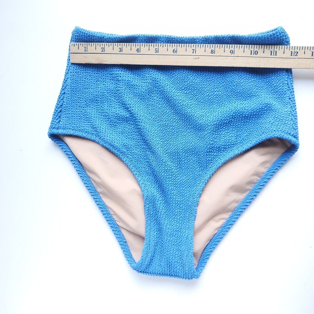 J Crew Bikini Set 2 Piece Swimsuit 1 Shoulder Padded Top XS High Rise Bottom S - Picture 9 of 11